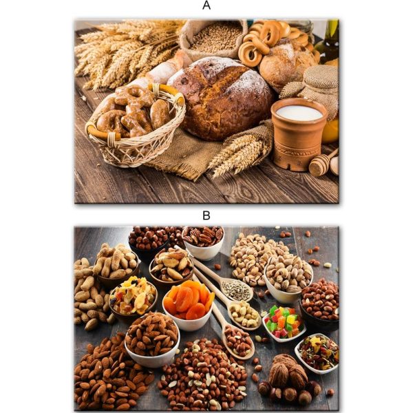 Bread Milk Nuts Wall Art Canvas Print - Image 3