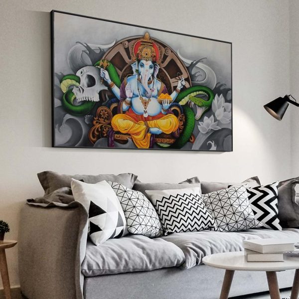 God Ganesha Wall Art Canvas Print - Image 3