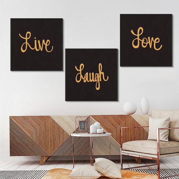 Modern Text Live Love Laugh Wall Art Canvas Print - Image 2