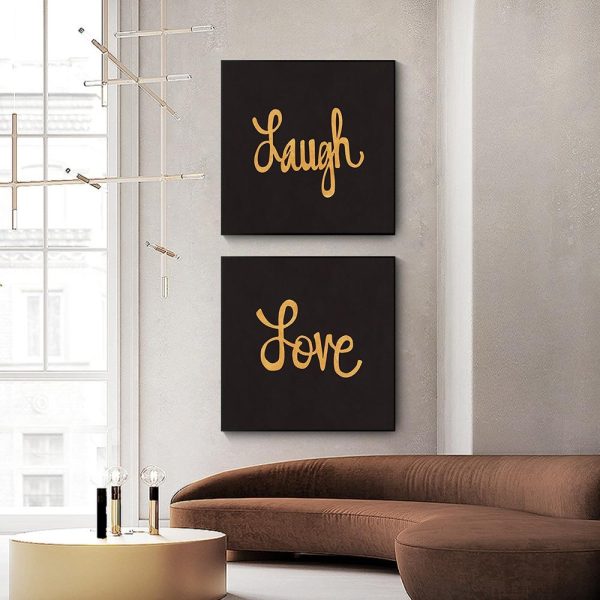 Modern Text Live Love Laugh Wall Art Canvas Print - Image 3