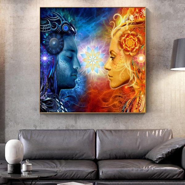 Tantra Shiva and Shakti Wall Art Canvas Print