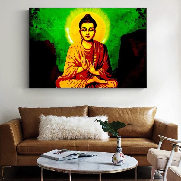 Vintage Sakyamuni Buddha Wall Art Canvas Print - Image 2