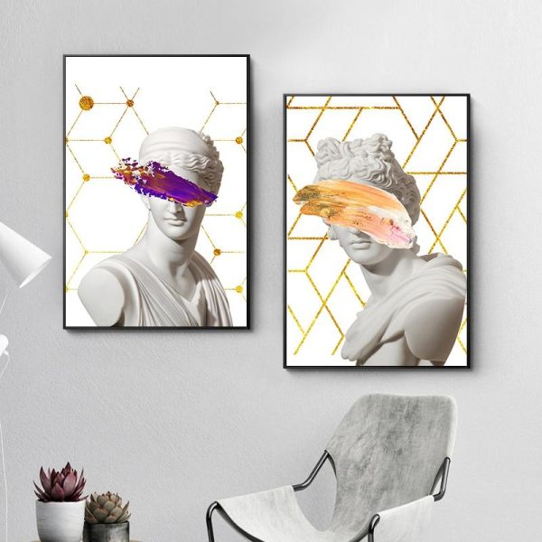 Funny David Sculpture Wall Art Canvas Print - Image 4