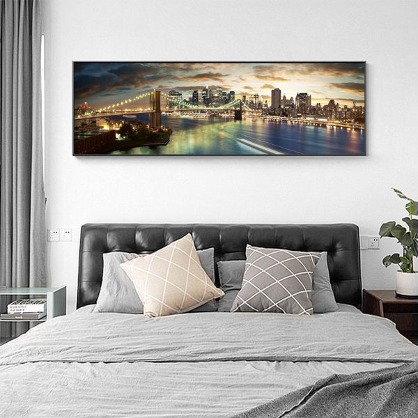Brooklyn Bridge Night New York Wall Art Canvas Print - Image 5
