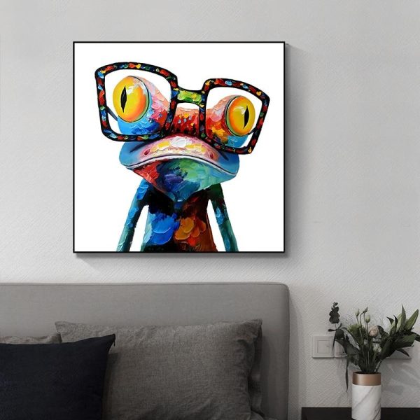 Frog with Glasses Canvas Wall Art Painting - Image 4