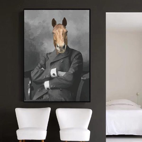 Gentlemen Horse and Deer Wall Art Posters - Image 2