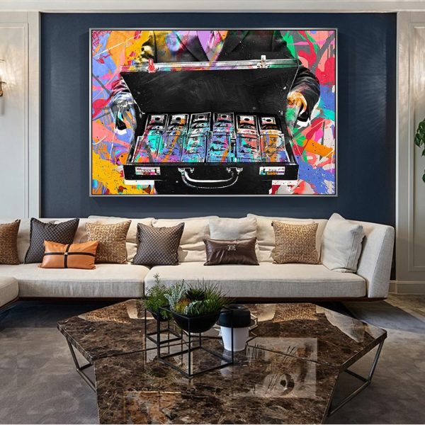 Abstract Colorful Money Canvas Print Picture