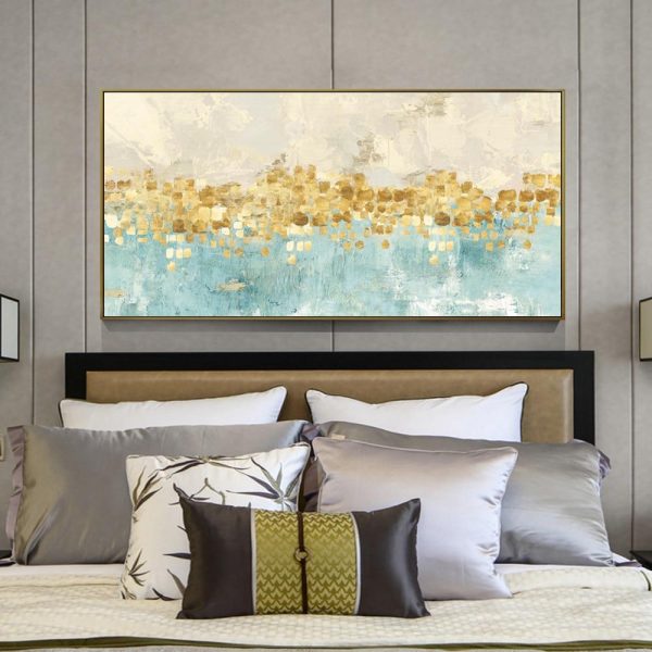 Golden Dots Soft Color Wall Art Canvas Print