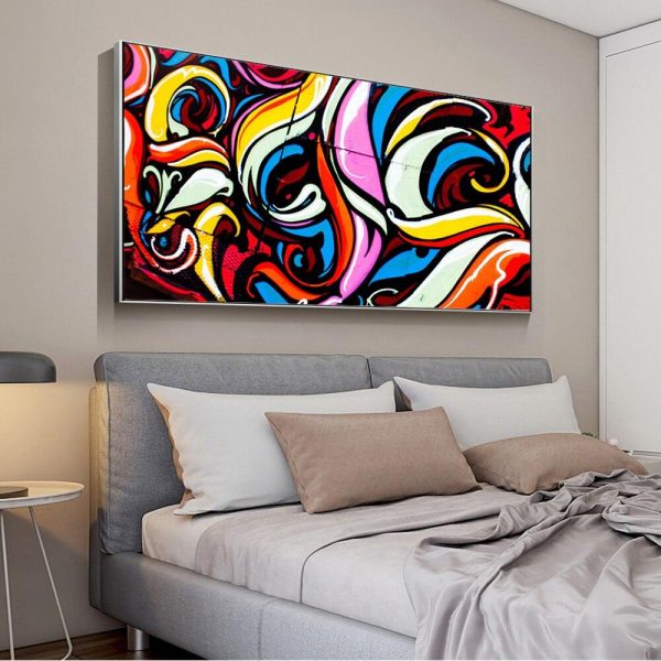 Abstract Colorful Skull Canvas Print Picture - Image 4