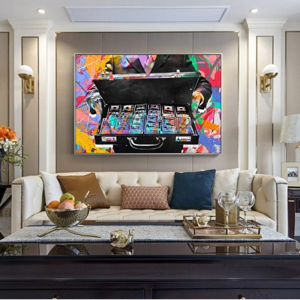 Abstract Colorful Money Canvas Print Picture - Image 6