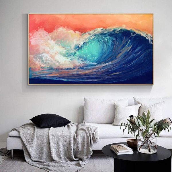 Abstract Sea Wave Wall Art Canvas Print
