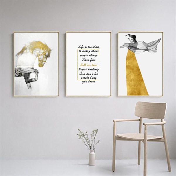 Abstract Dancer Girl and Horse Wall Art Canvas Print