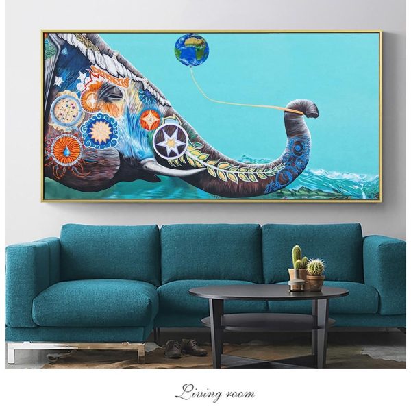 Colorful Wise Elephant with Balloon Wall Art Canvas Print - Image 6