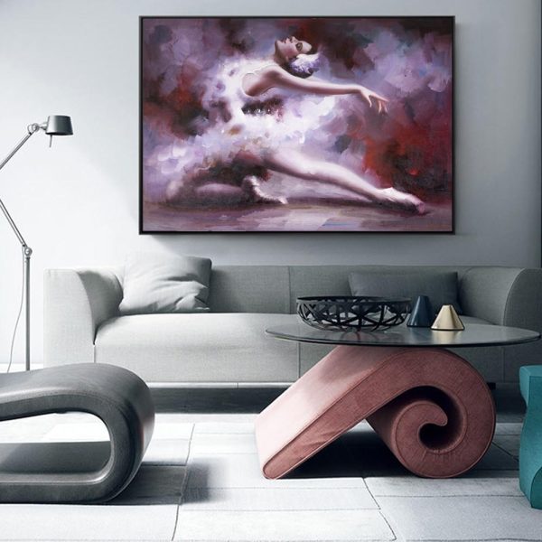 Abstract Dancing Ballerina Wall Art Canvas Print