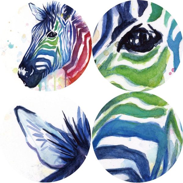 Colorful Zebra Wall Art Canvas Print - Image 4