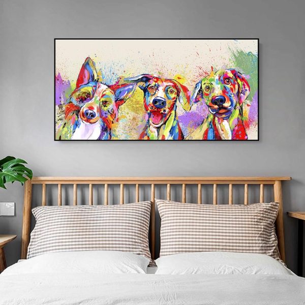 Colorful Funny Dogs Wall Art Canvas Print - Image 2