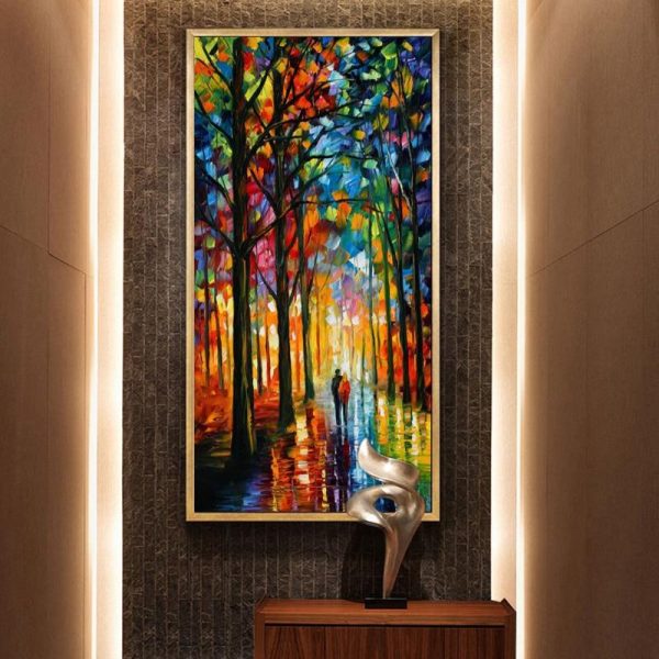 Colorful Rainy Forest Wall Art Canvas Print - Image 3