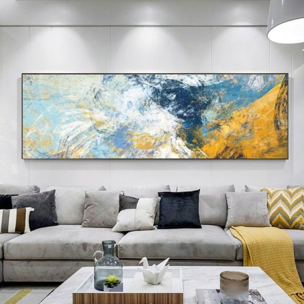 Abstract Colorful Brushstroke and Lines Wall Art Canvas Print - Image 5