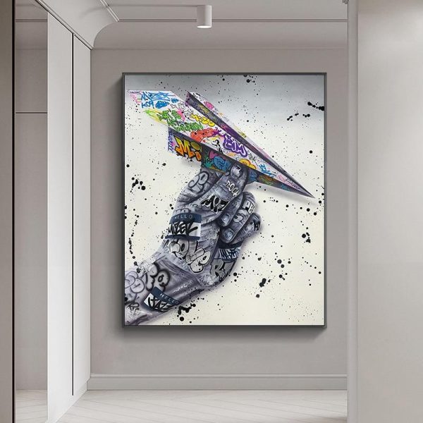 Hand with Paper Airplane Canvas Print Picture - Image 5