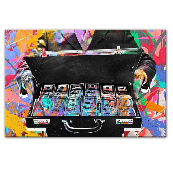 Abstract Colorful Money Canvas Print Picture - Image 3