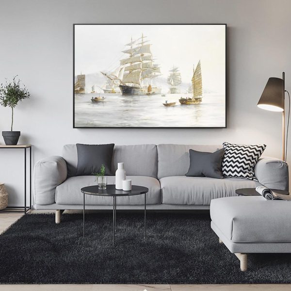 Seascape Ship Sailing Wall Art Canvas Print - Image 5