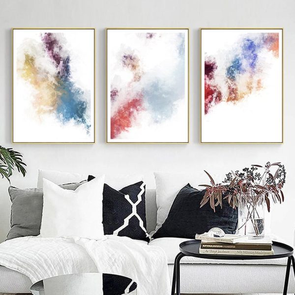 Abstract Splash of Paint Soft Colors Wall Art Canvas Print - Image 5