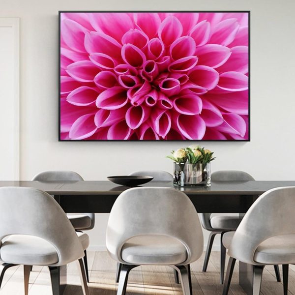 Pink Colorful Dahlia Wall Art Canvas Print