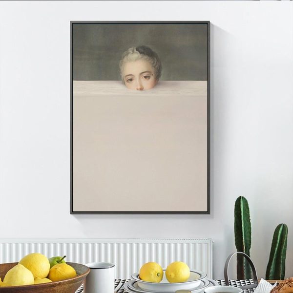 Creative Portrait Famous Paintings Spoof Wall Art Canvas Print - Image 4