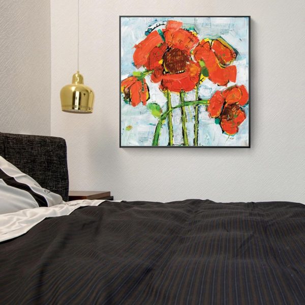 Red Colorful Poppies Wall Art Canvas Print - Image 5
