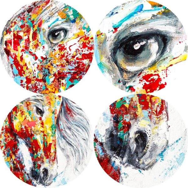 Multicolor Running Horses Canvas Print Picture - Image 5