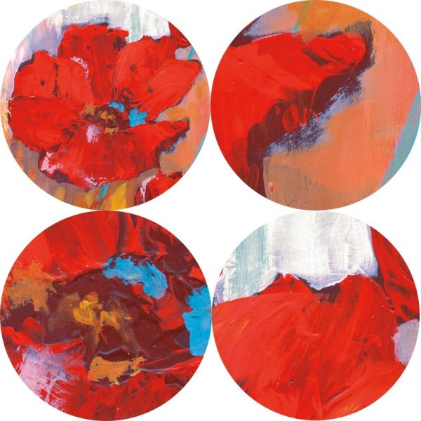 Red Colorful Poppies Wall Art Canvas Print - Image 3