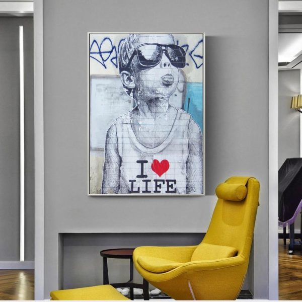 Happy Boy in Sunglasses Wall Art Canvas Print - Image 5