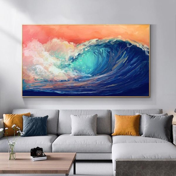 Abstract Sea Wave Wall Art Canvas Print - Image 3