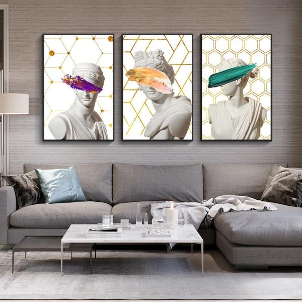 Funny David Sculpture Wall Art Canvas Print - Image 2