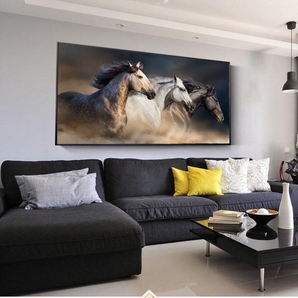 Running Horses and Elephants Wall Art Canvas Print - Image 4