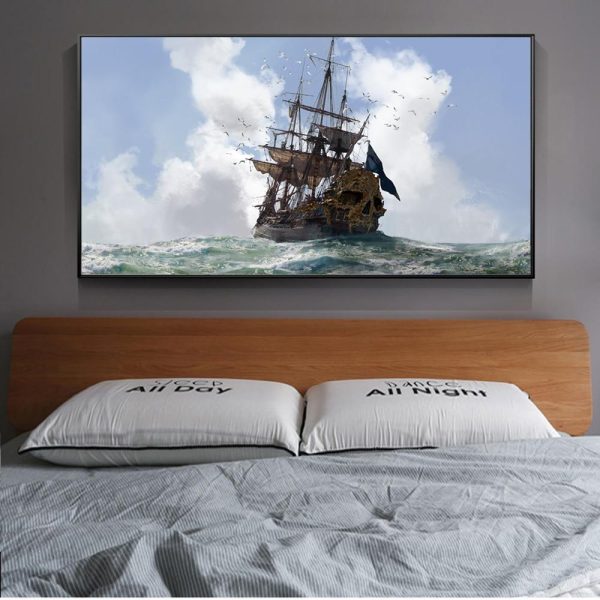 Seascape Pirate Ship Canvas Wall Art Canvas Print