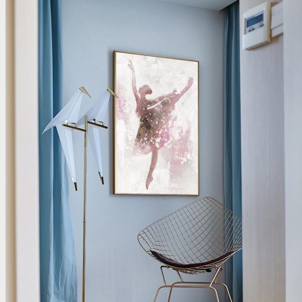 Girl Playing the Violin and Dancing Ballerina Wall Art Canvas Print - Image 5