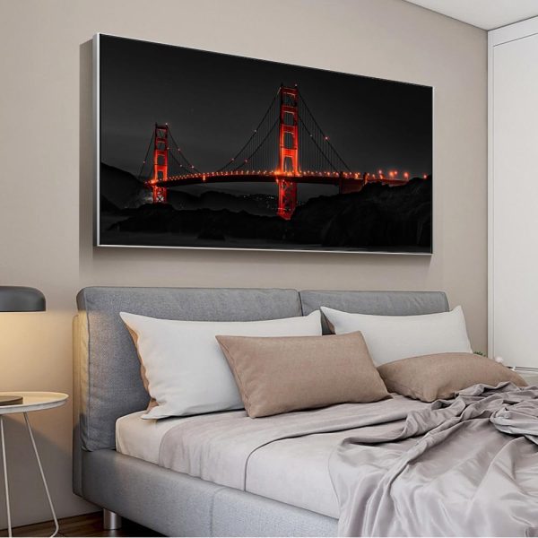 The Golden Gate Bridge in the Night Wall Art Canvas Print - Image 6