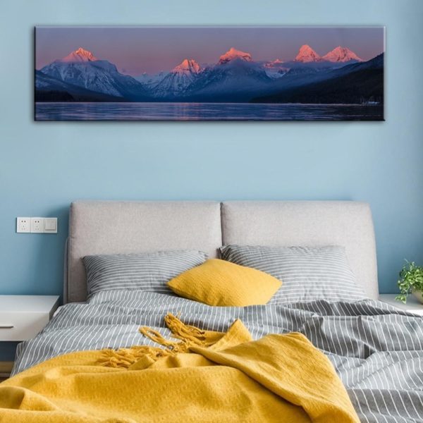 Snowy Montain Sunset Wall Art Canvas Print - Image 2