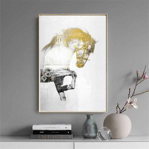 Abstract Dancer Girl and Horse Wall Art Canvas Print - Image 6