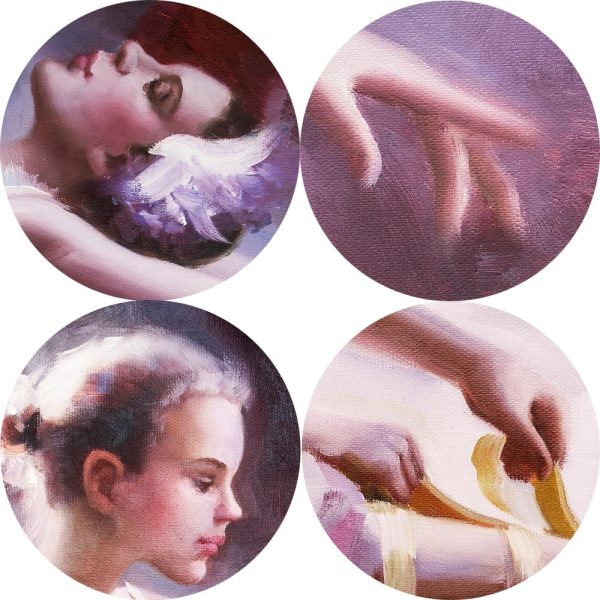 Abstract Dancing Ballerina Wall Art Canvas Print - Image 4