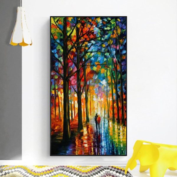 Colorful Rainy Forest Wall Art Canvas Print