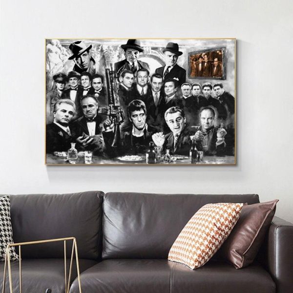Godfather Gangsters Classic Movie Wall Art Canvas Print - Image 2