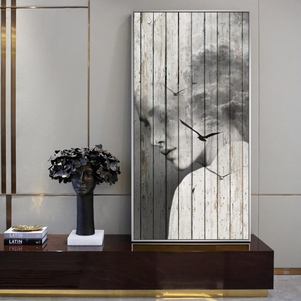 Abstract Girl with Birds Wall Art Canvas Print