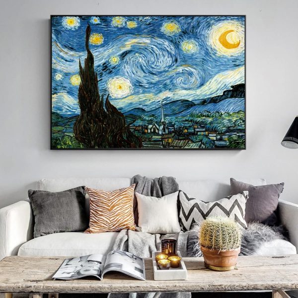 Starry Night Van Gogh Wall Art Canvas Print - Image 4