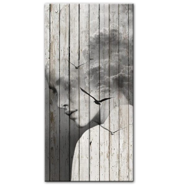 Abstract Girl with Birds Wall Art Canvas Print - Image 2