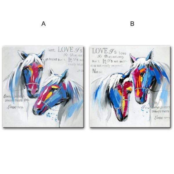 Couple Of Horse Canvas Wall Art Paintings - Image 5