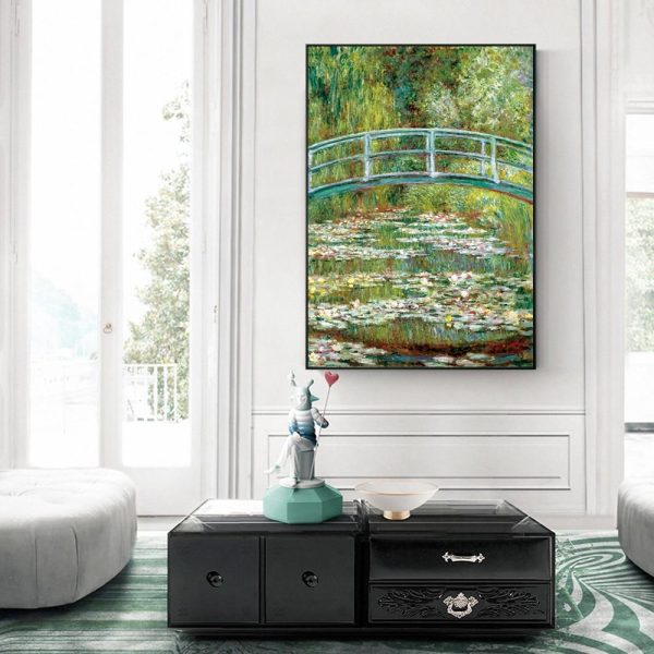 Bridge Over a Pond of Water Lilies Claude Monet Wall Art Canvas Print - Image 5