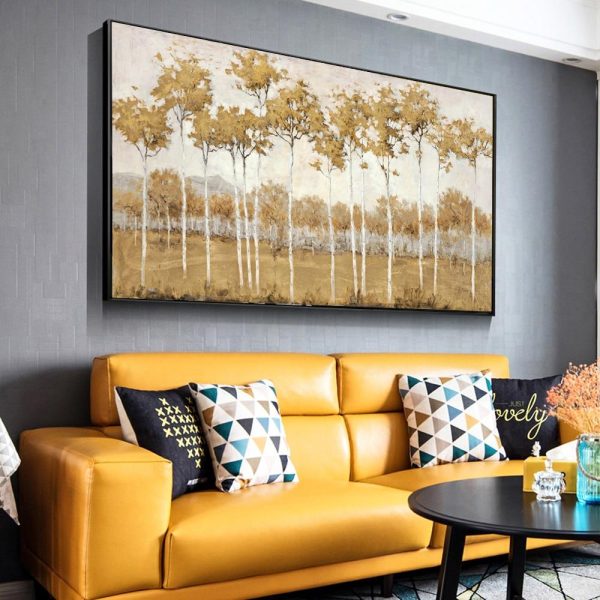 Golden Trees Wall Art Canvas Print - Image 5