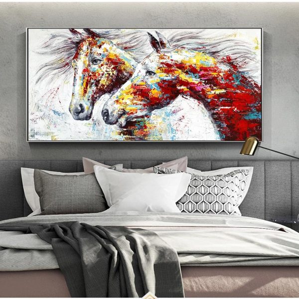 Abstract Colorful Horses Wall Art Canvas Print - Image 6